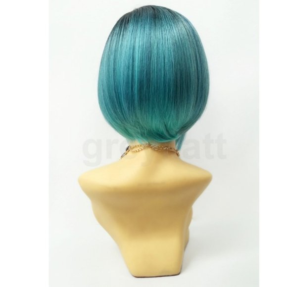 Blue lace front heat safe bob wig - Picture 2 of 12